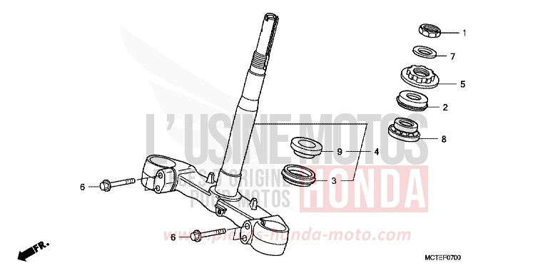 STEERING STEM for Silver Wing PEARL CYBER BLACK (NHA42) from 2006